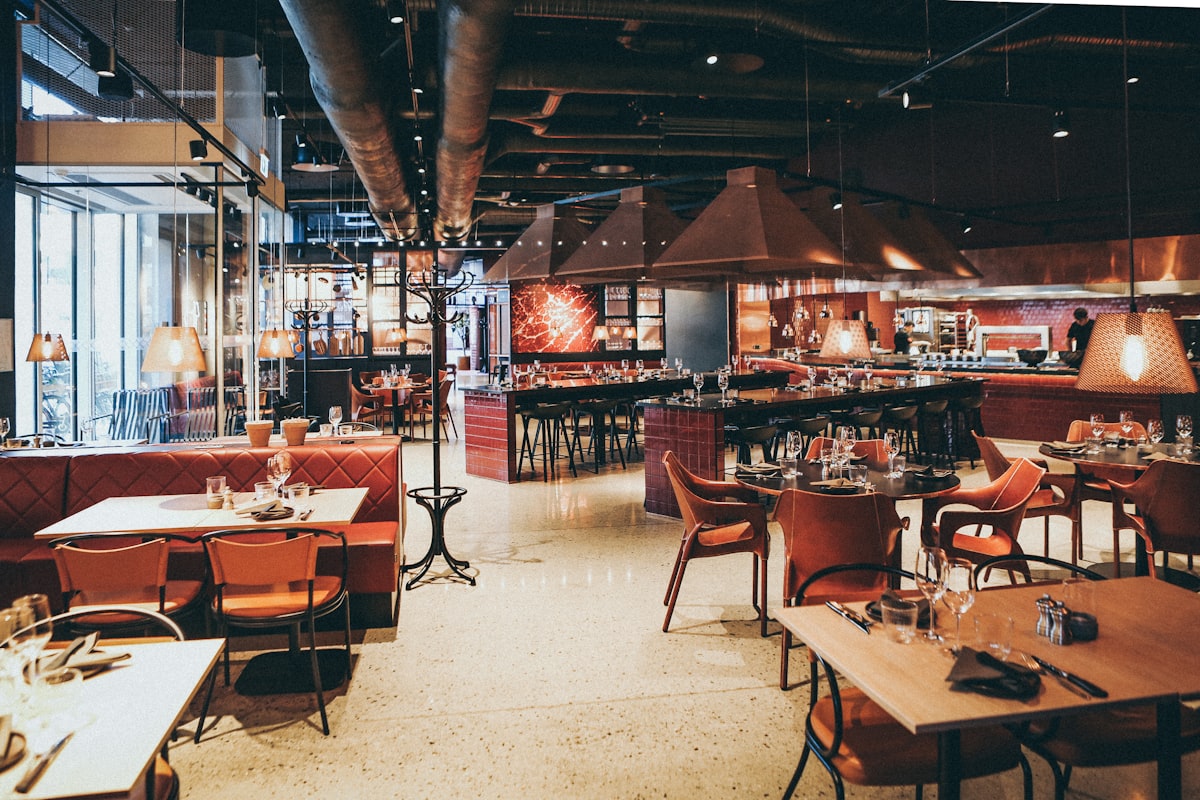 Tables prepared for evening service
